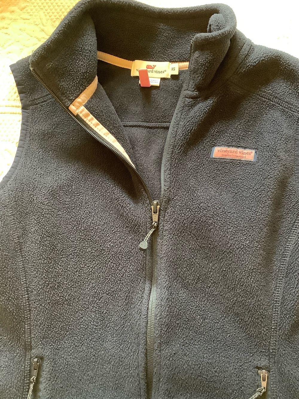 Vineyard Vines Navy Sleeveless Fleece Zip Vest - Picture 2 of 8